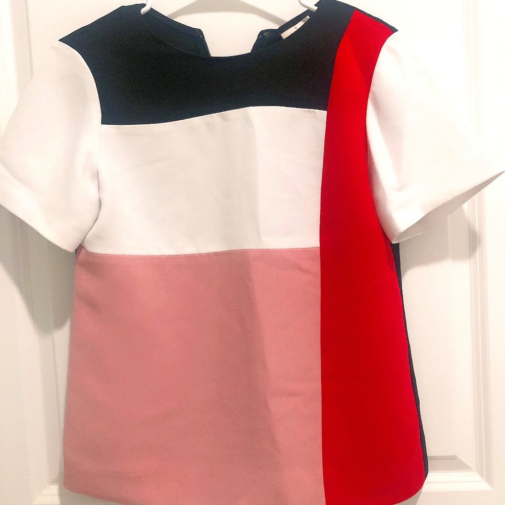 NWOT Kate Spade short sleeve color block top